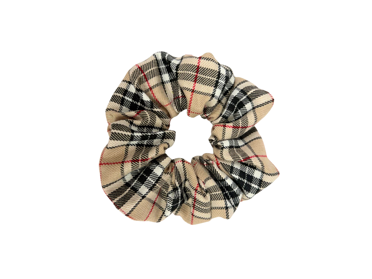 Caramel Tartan Large Scrunchie