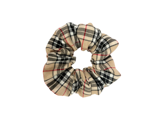 Caramel Tartan Large Scrunchie