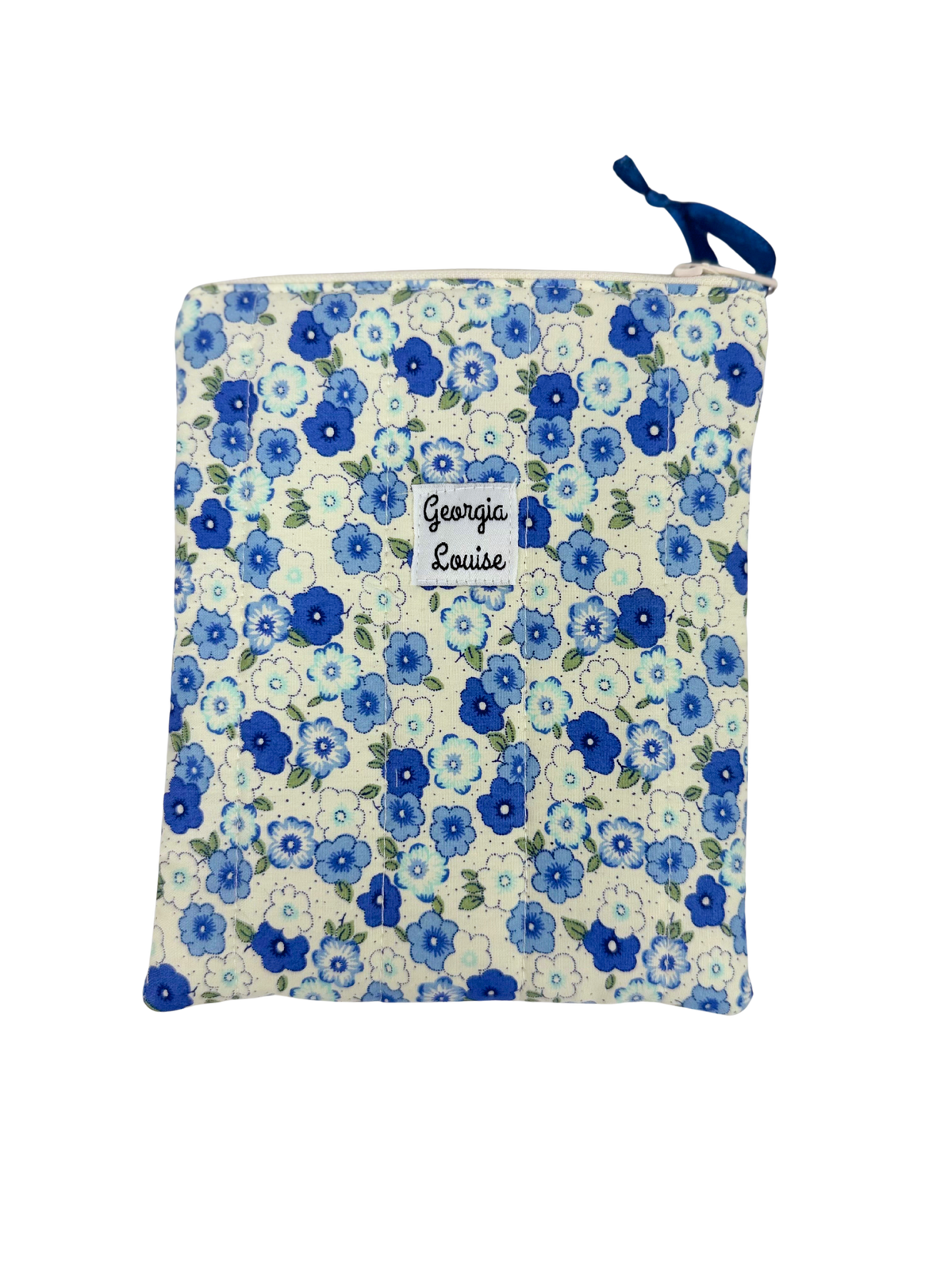 Cream Blue Floral Kindle 6 Inch Sleeve