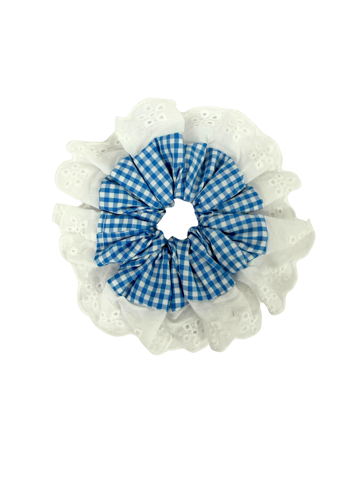 Turquoise Blue Oversized Ruffle Scrunchie