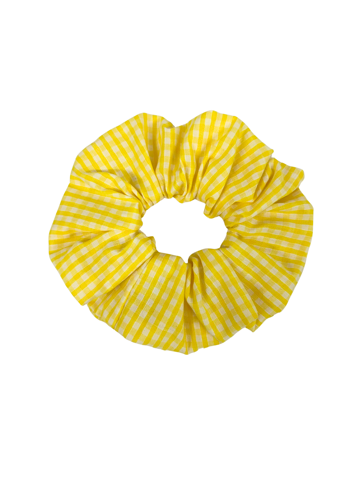 Yellow Gingham Large Scrunchie