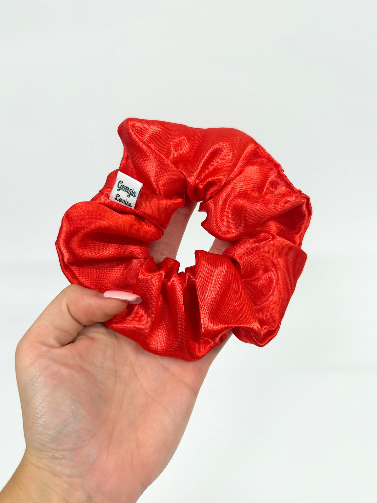 Bright Red Satin Large Scrunchie