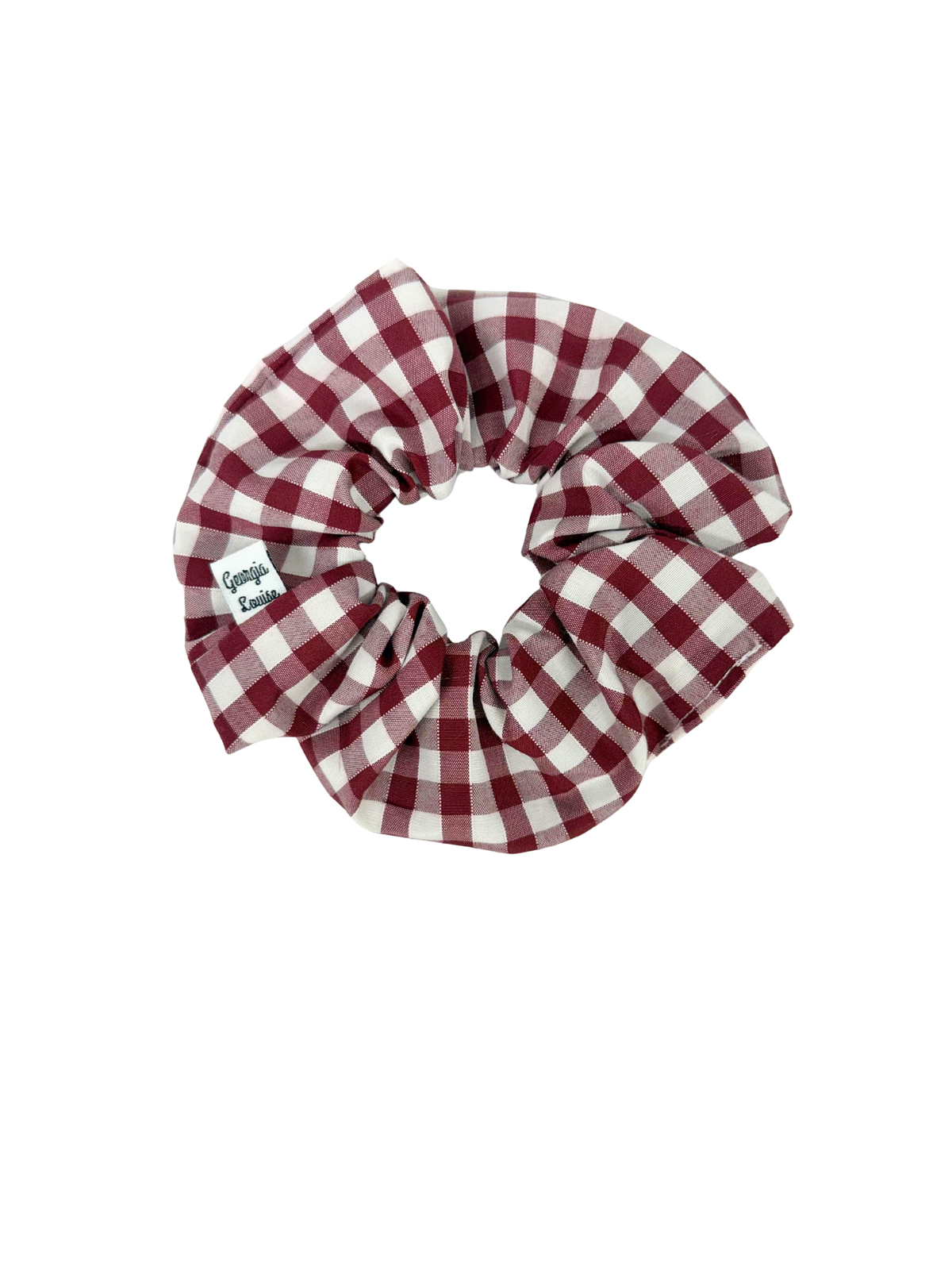 Burgundy Gingham Large Scrunchie