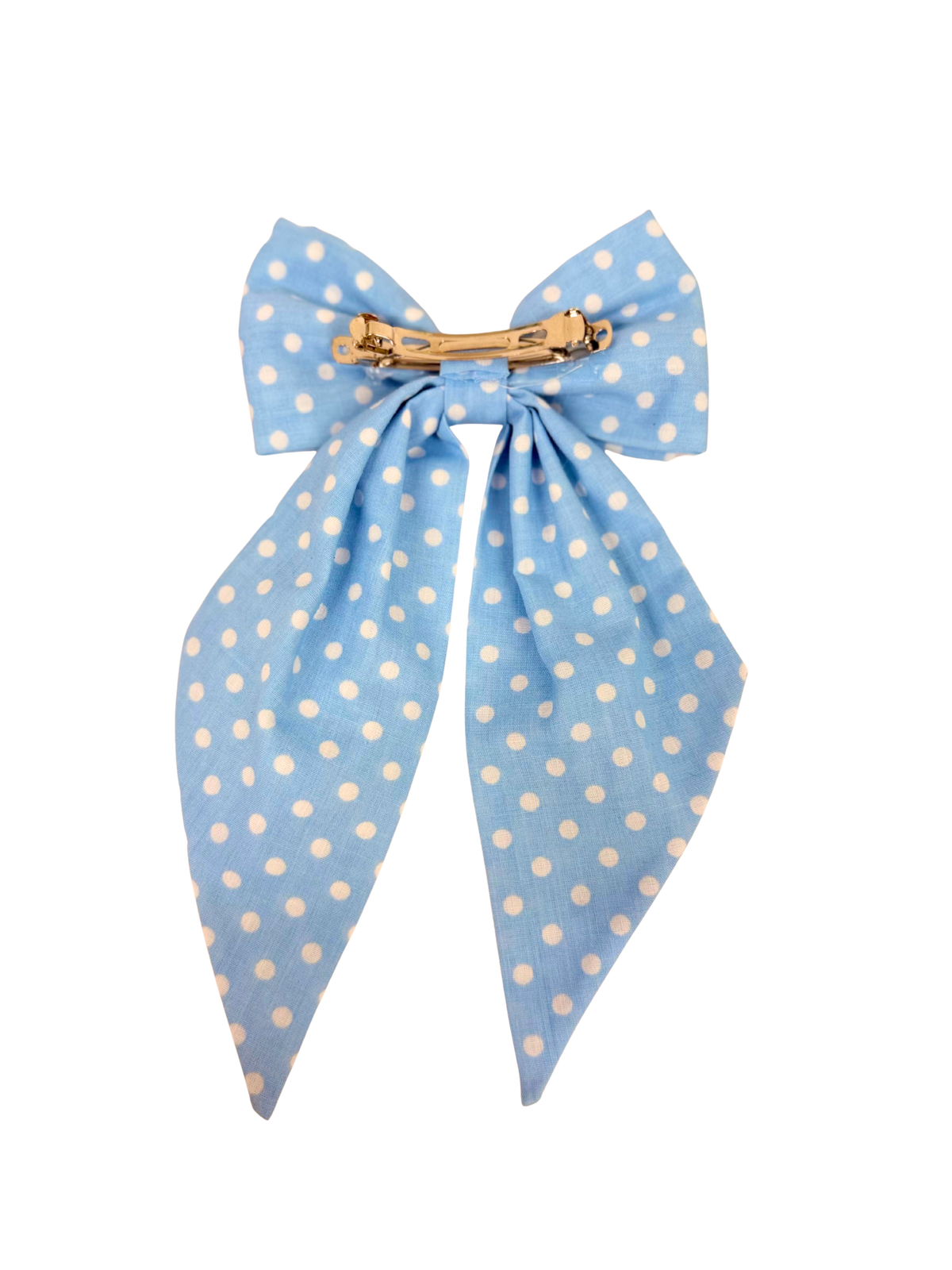 Blue Polka Dot Hair Bow