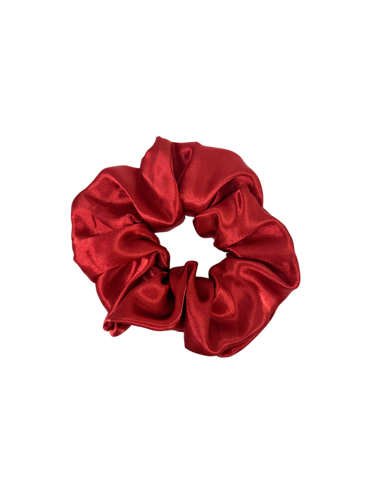 Ruby Red Satin Large Scrunchie