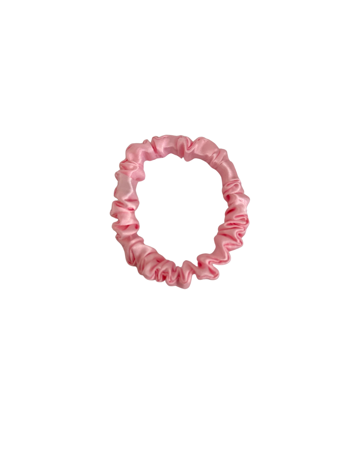 Baby Pink Satin Skinny Scrunchie