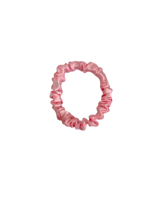 Baby Pink Satin Skinny Scrunchie
