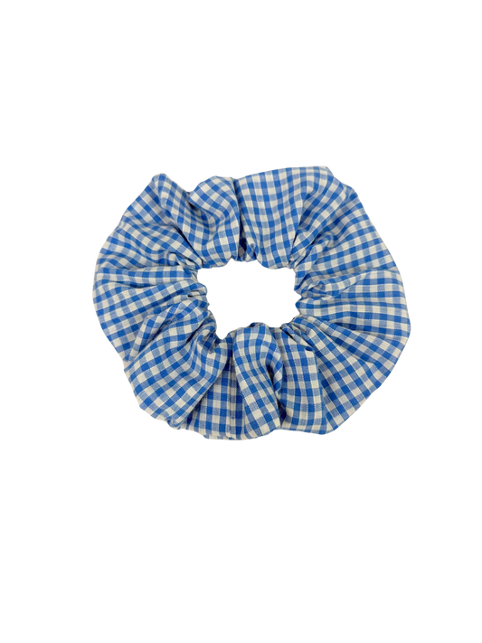 Sky Blue Gingham Large Scrunchie