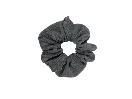 Grey Textured Large Scrunchie