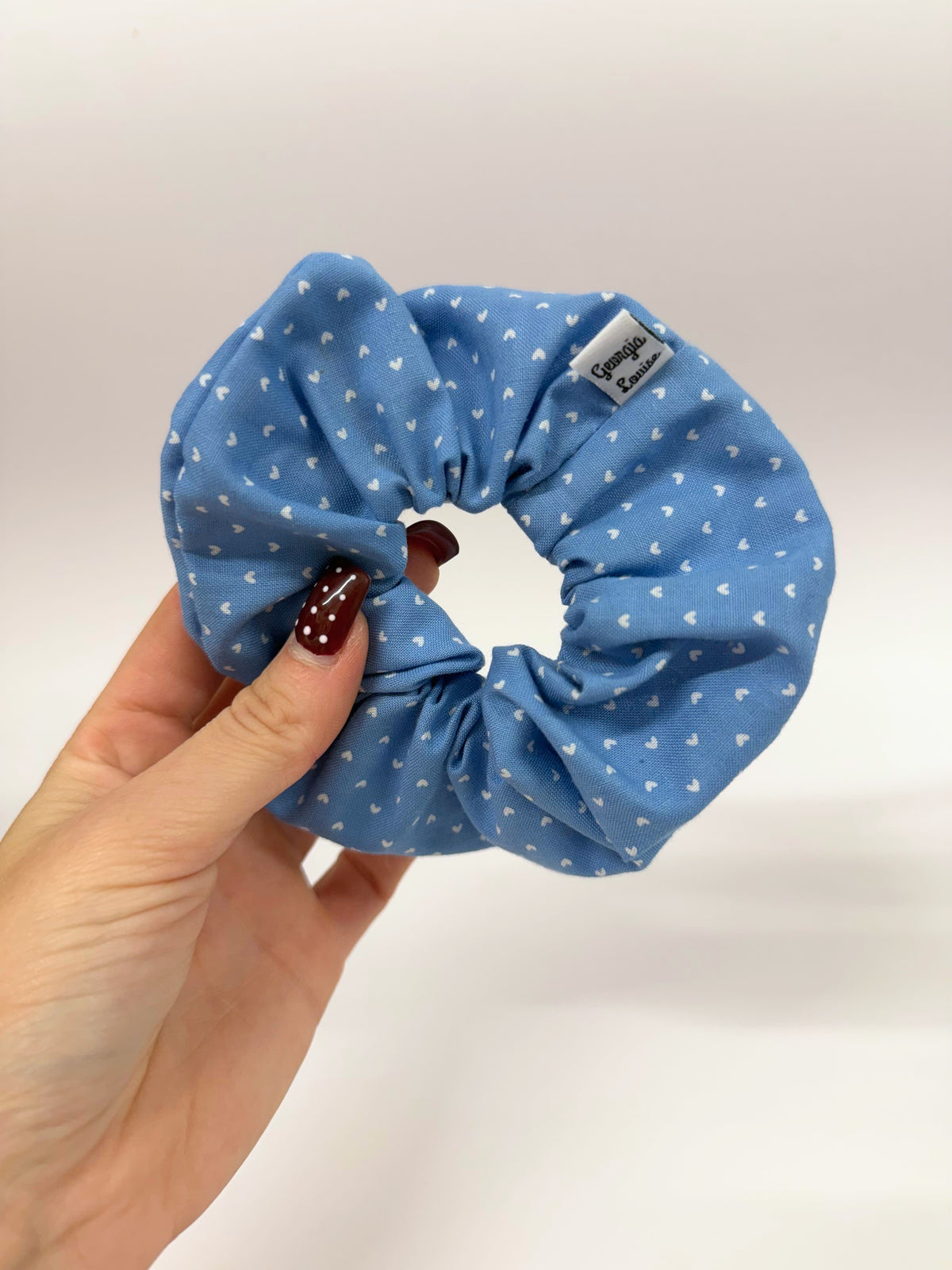 Blue Heart Large Scrunchie