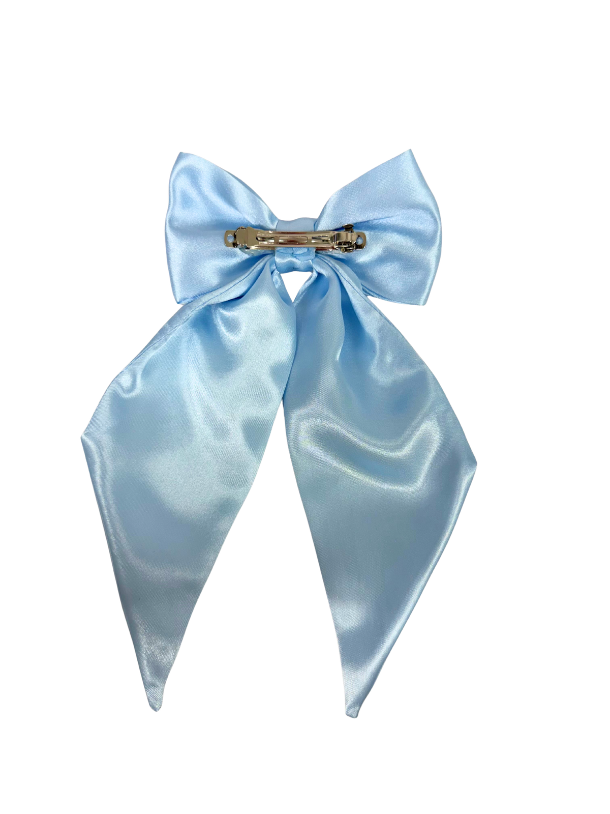 Baby Blue Satin Hair Bow