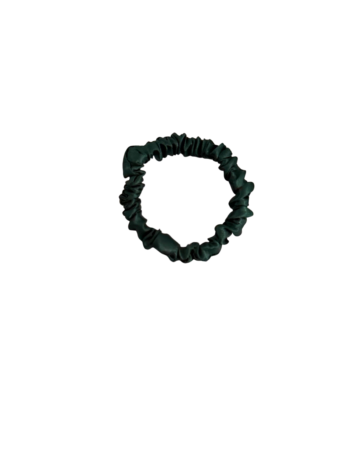 Forest Green Satin Skinny Scrunchie