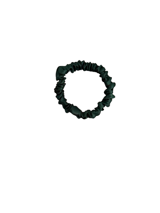 Forest Green Satin Skinny Scrunchie