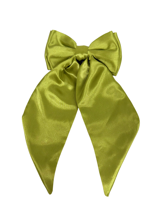 Pistachio Green Satin Hair Bow