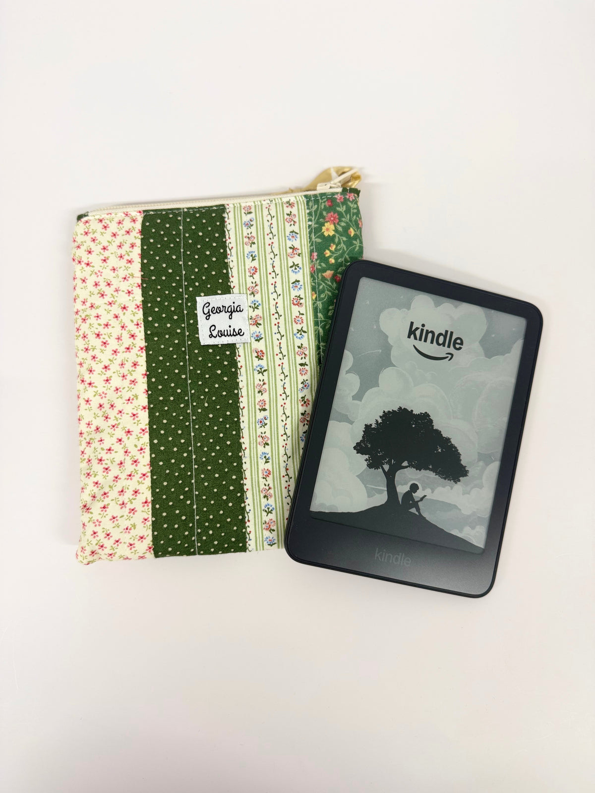 Green Floral Patchwork Kindle 6 Inch Sleeve