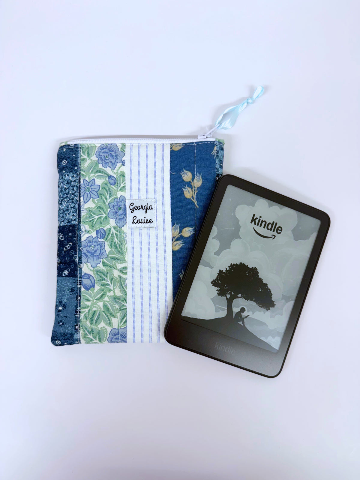 Blue Floral Patchwork Kindle 6 Inch Sleeve