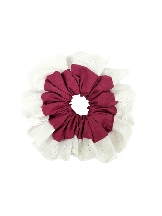 Plum Oversized Ruffle Scrunchie