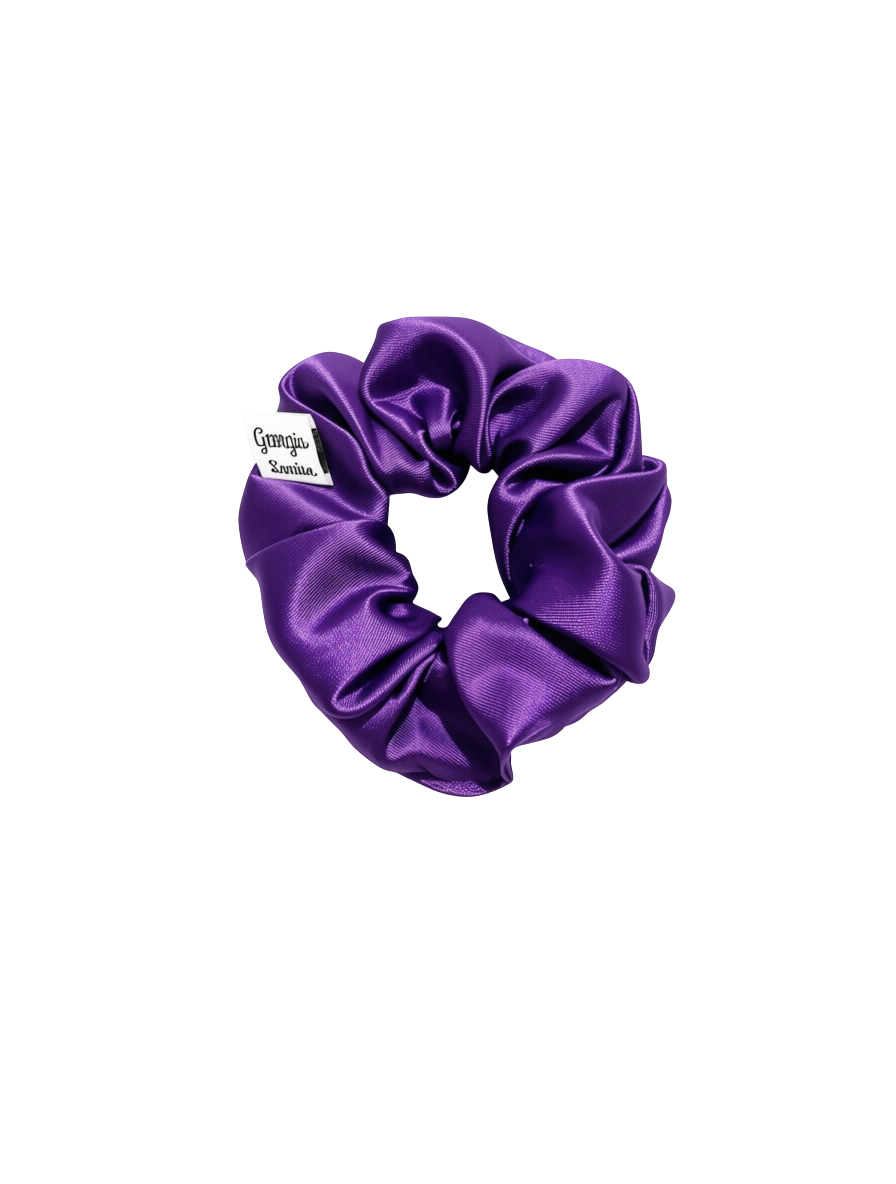 Cadbury Purple Satin Small Scrunchie