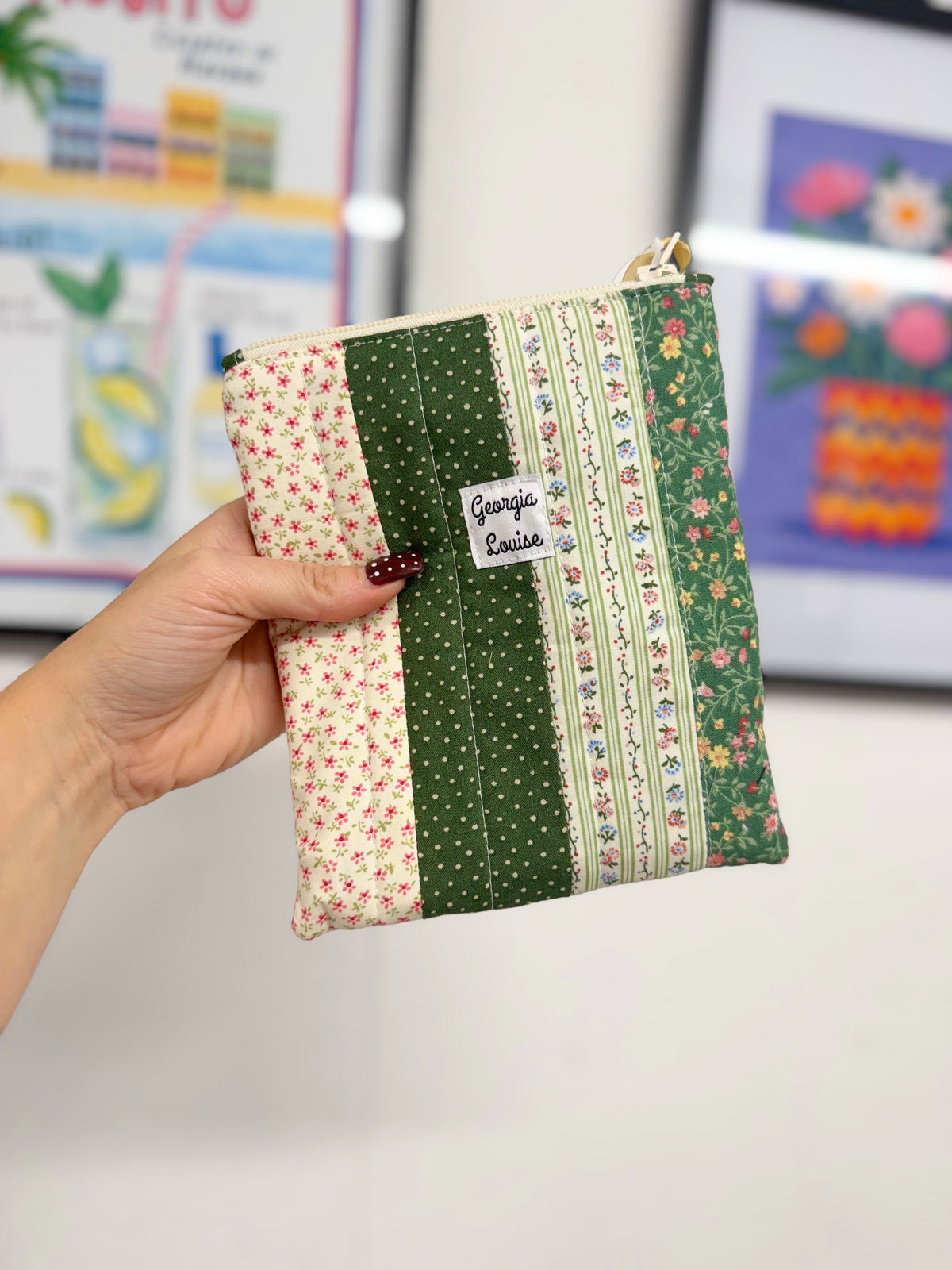 Green Floral Patchwork Kindle 6 Inch Sleeve