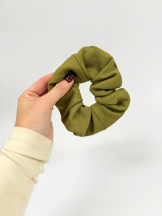 Khaki Green Jersey Large Scrunchie