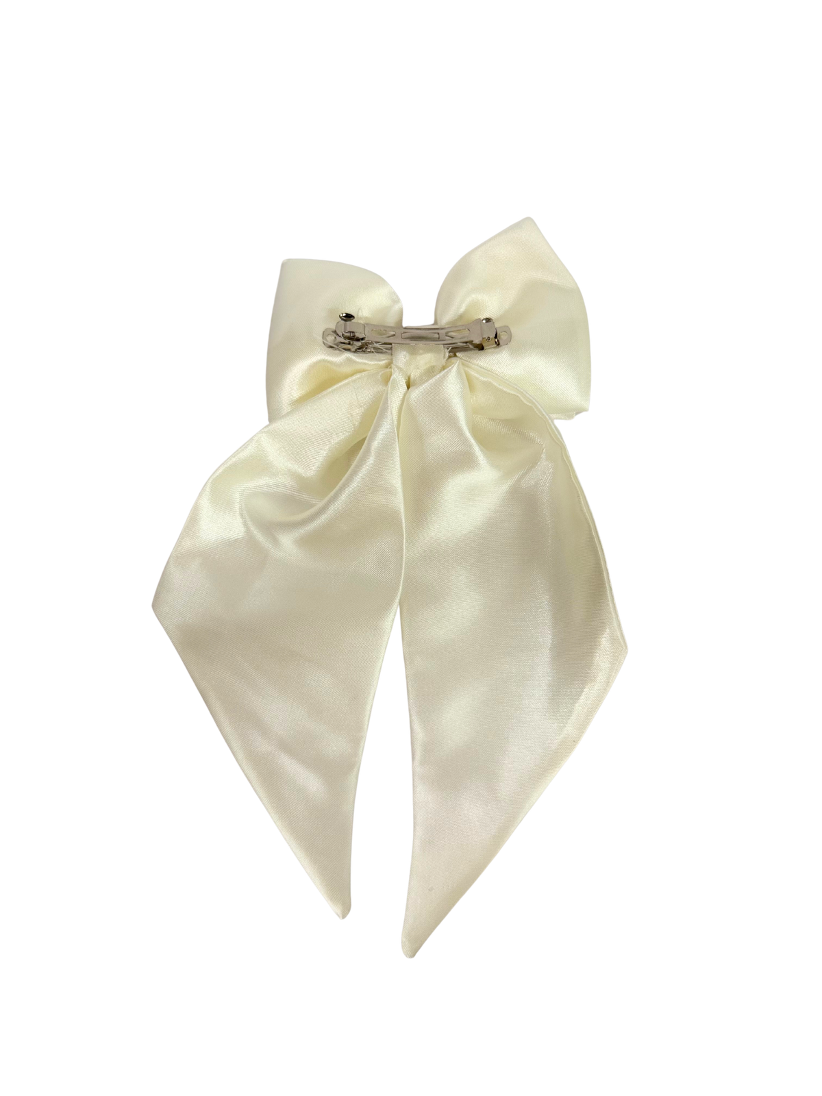 Ivory Satin Hair Bow