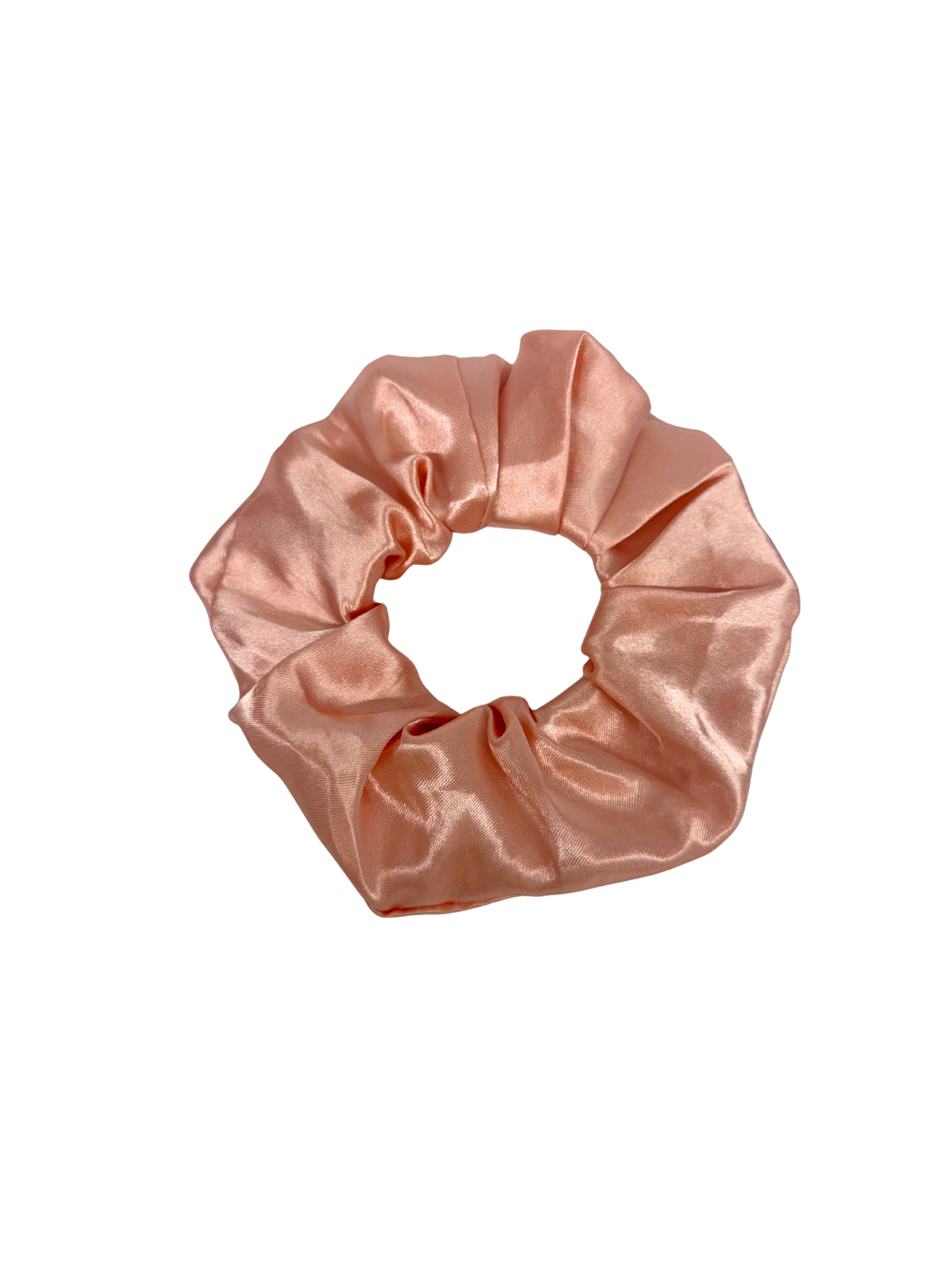 Salmon Pink Satin Hair Scrunchie