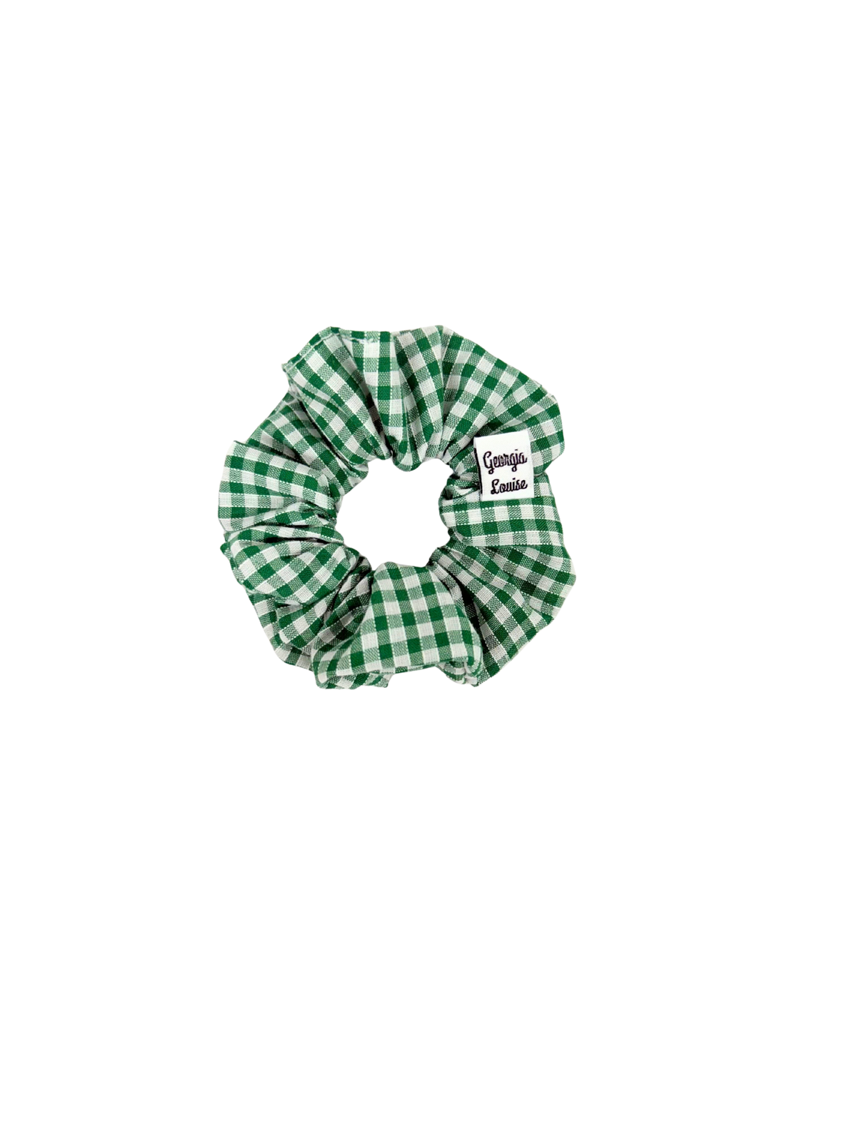 Green Gingham School Small Scrunchie