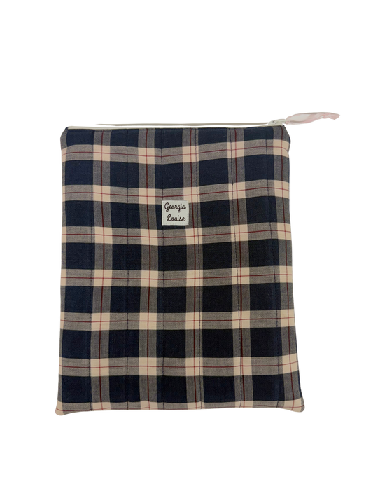 Navy & Pink Tartan 11 Inch Ipad Case