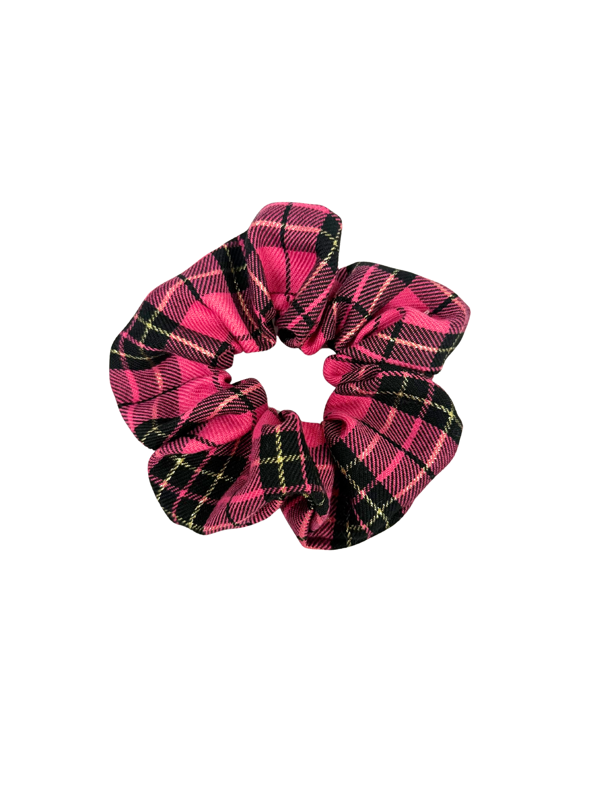 Hot Pink Tartan Large Scrunchie