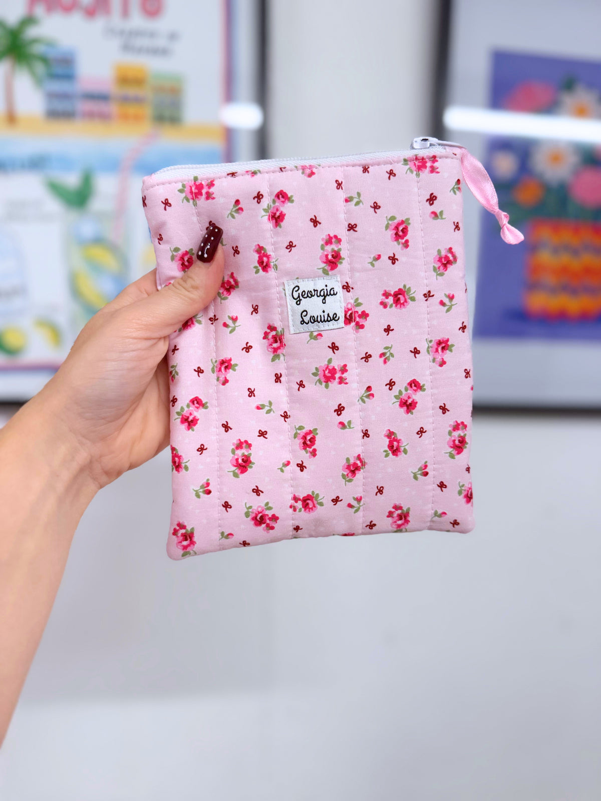 Pink Posy Floral Kindle 6 Inch Sleeve