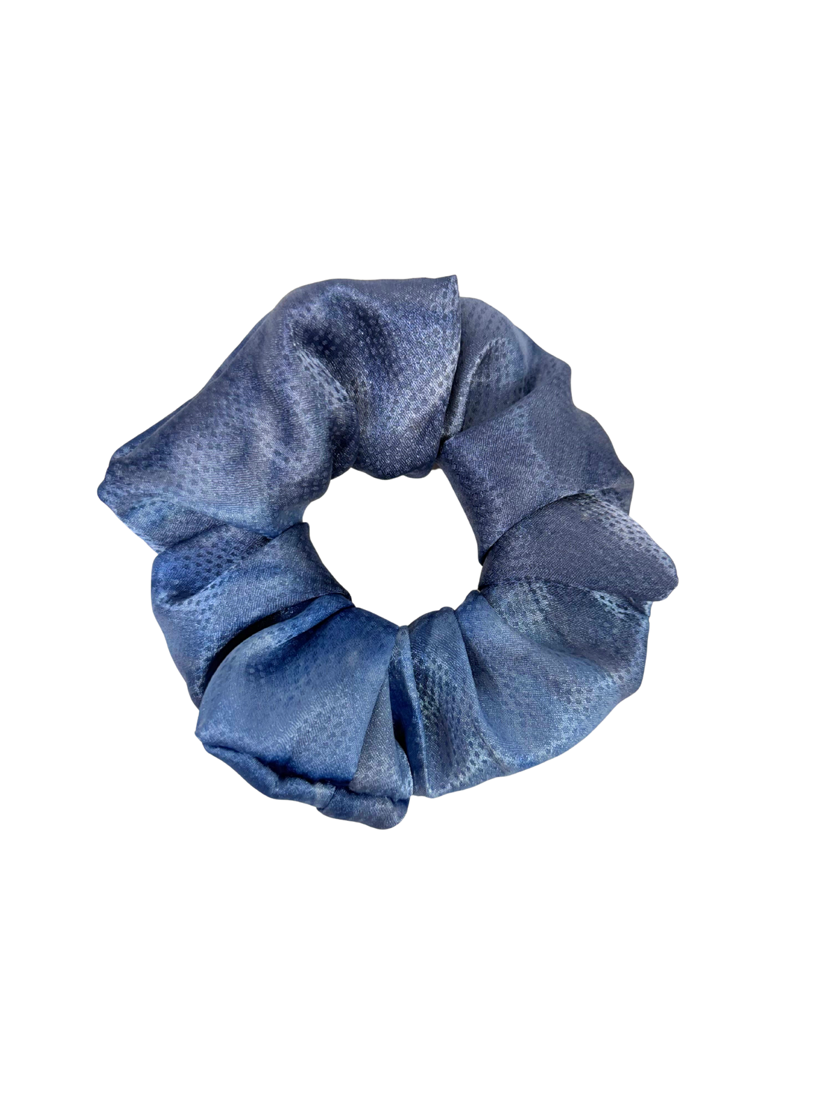 Whale Blue Satin Large Scrunchie