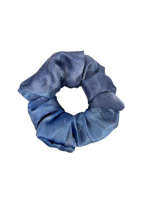 Whale Blue Satin Large Scrunchie