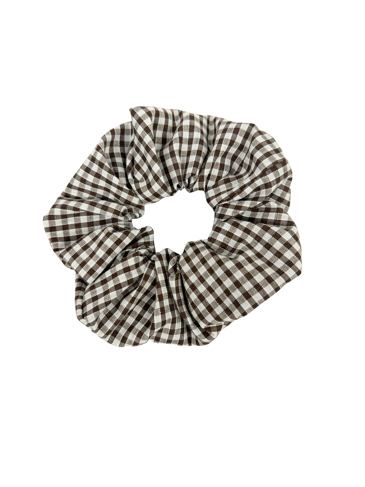 Brown Gingham Large Scrunchie