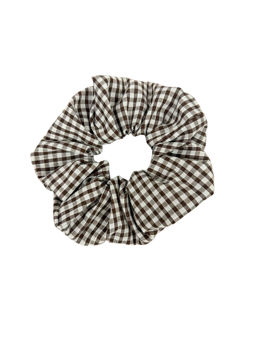 Brown Gingham Large Scrunchie