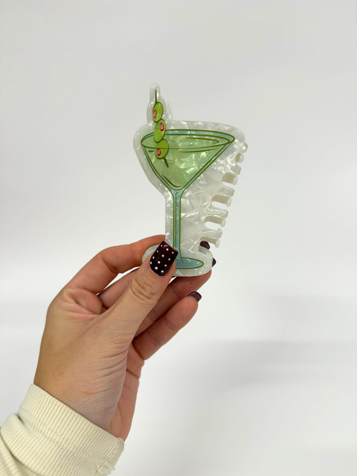 Olive Martini Claw Clip
