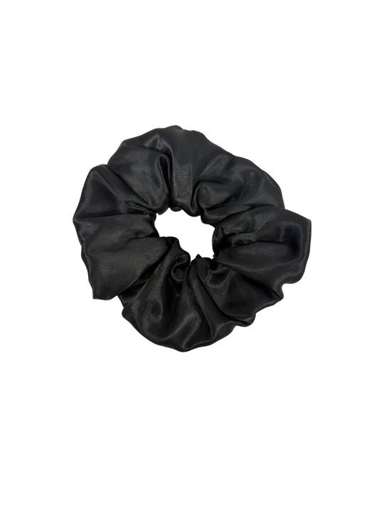 Black Satin Large Scrunchie