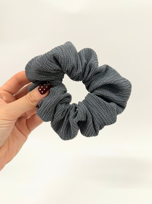 Grey Textured Large Scrunchie