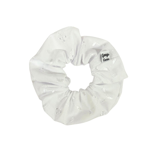 White Broderie Large Scrunchie