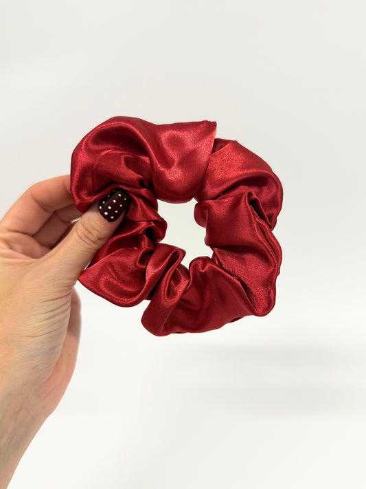 Ruby Red Satin Large Scrunchie