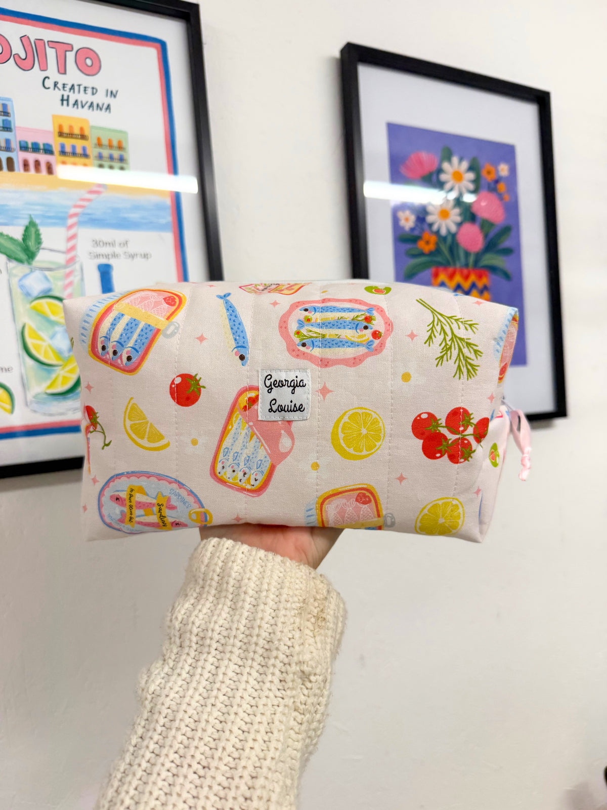 Pink Sardine Large Makeup Bag