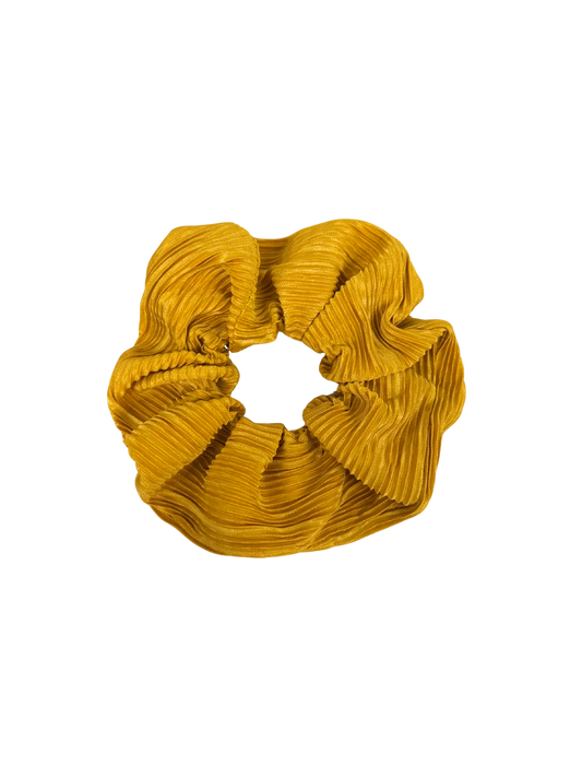 Mustard Plisse Large Scrunchie