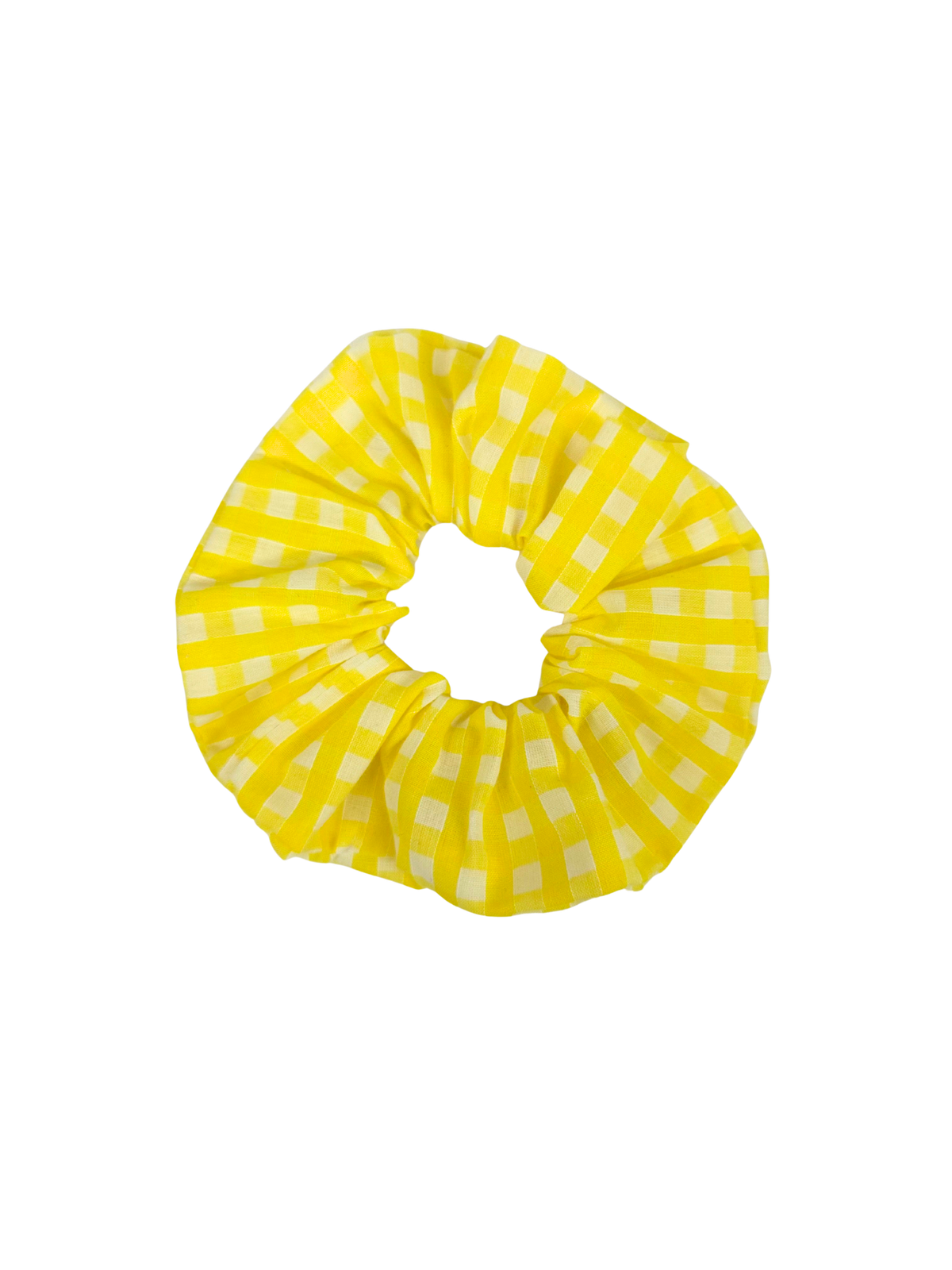 Yellow Gingham Large Scrunchie