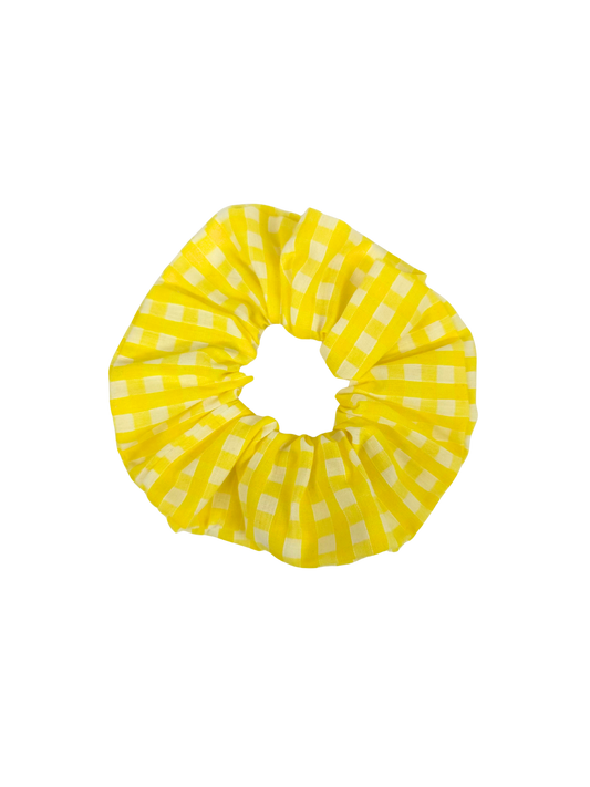 Yellow Gingham Large Scrunchie