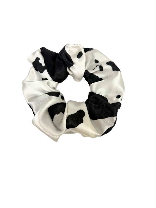 Cow Print Satin Large Scrunchie