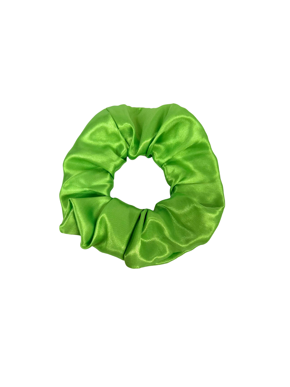 Neon Green Satin Large Scrunchie