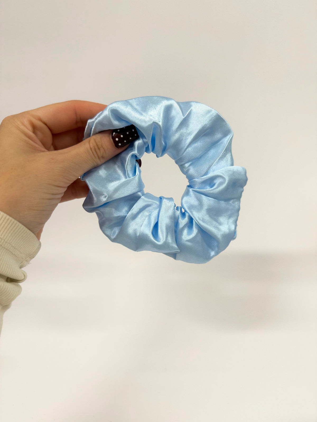 Baby Blue Satin Large Scrunchie