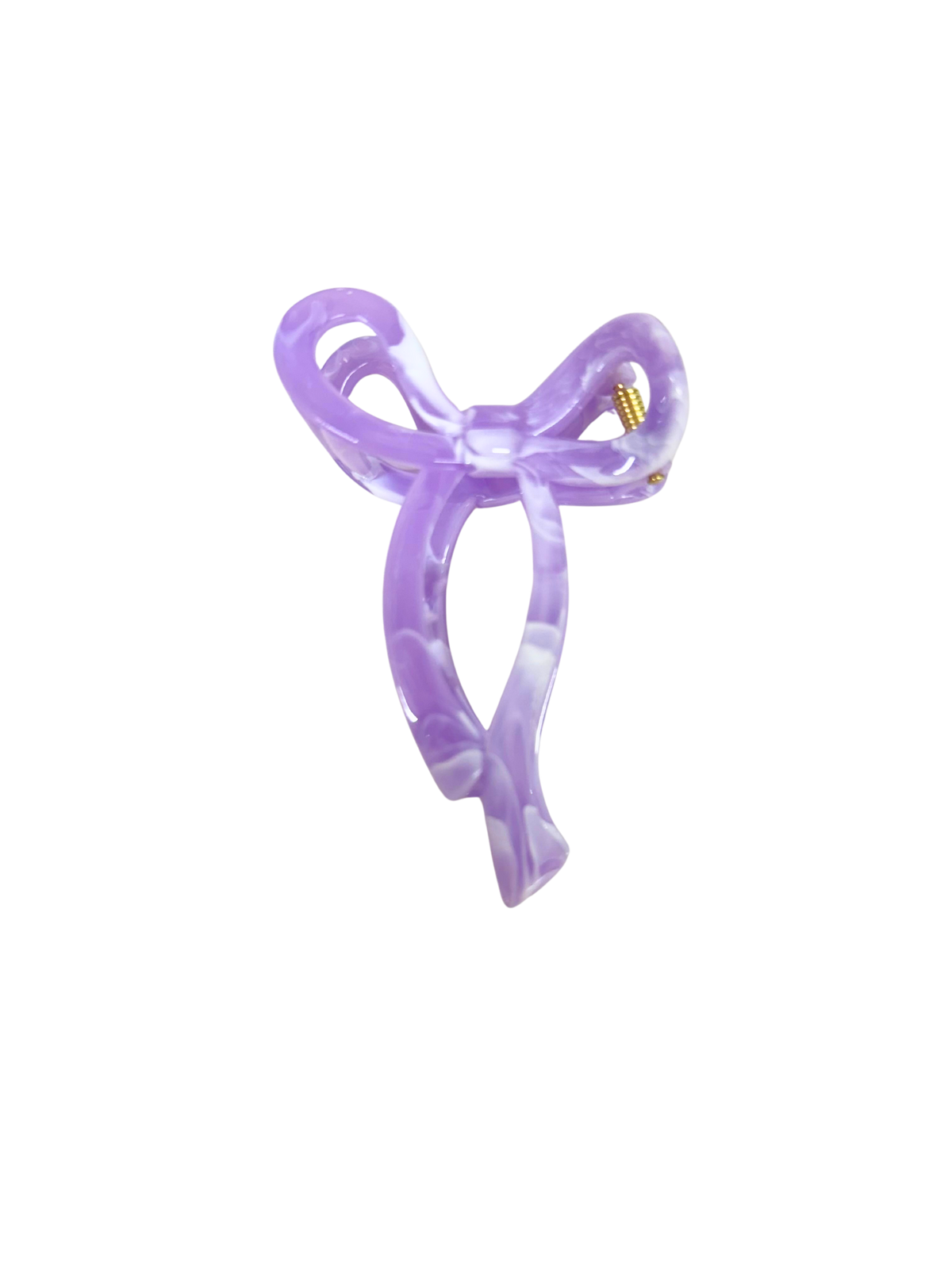 Purple Marble Bow Claw Clip